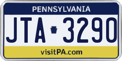 PA license plate JTA3290