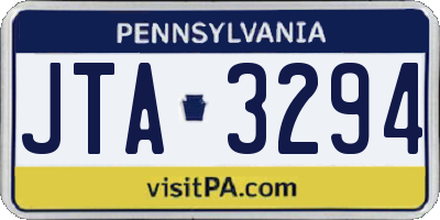 PA license plate JTA3294