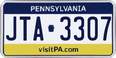 PA license plate JTA3307