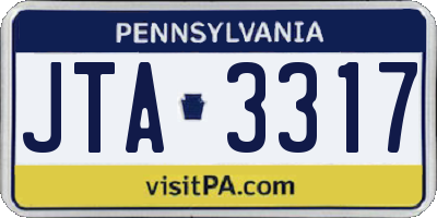 PA license plate JTA3317