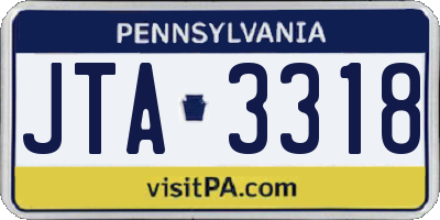 PA license plate JTA3318