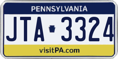 PA license plate JTA3324