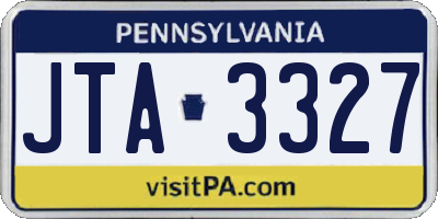 PA license plate JTA3327