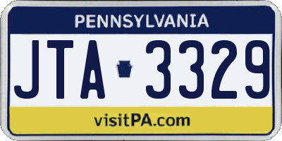 PA license plate JTA3329