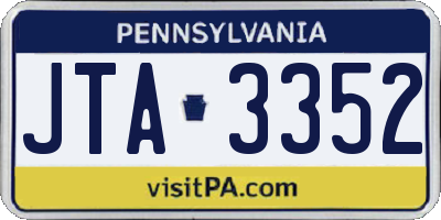 PA license plate JTA3352