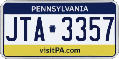 PA license plate JTA3357