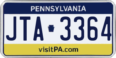 PA license plate JTA3364