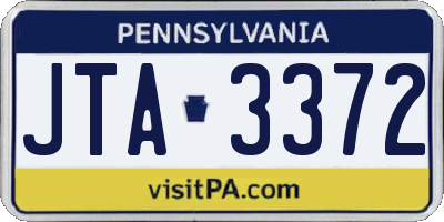 PA license plate JTA3372