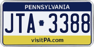 PA license plate JTA3388