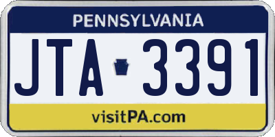 PA license plate JTA3391