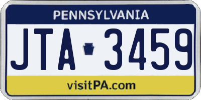 PA license plate JTA3459