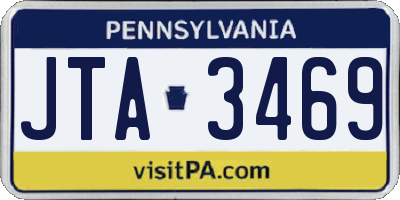 PA license plate JTA3469