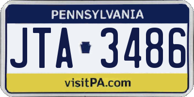 PA license plate JTA3486