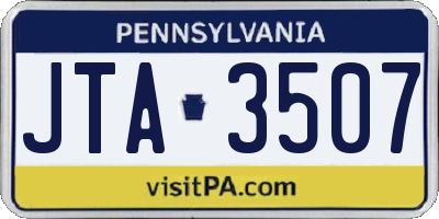 PA license plate JTA3507