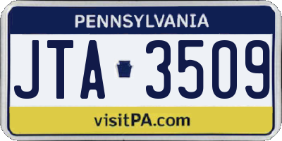 PA license plate JTA3509