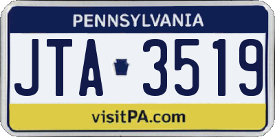 PA license plate JTA3519