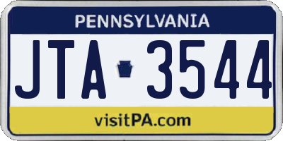 PA license plate JTA3544