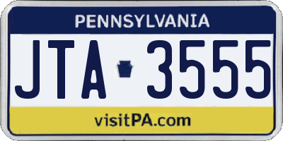 PA license plate JTA3555