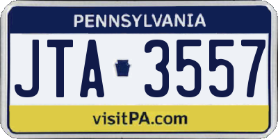 PA license plate JTA3557