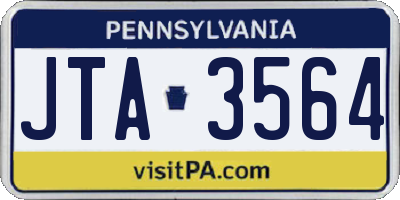 PA license plate JTA3564