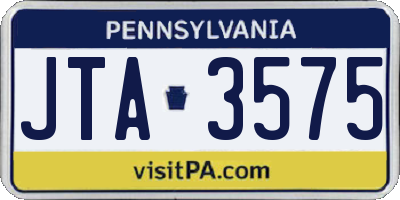 PA license plate JTA3575