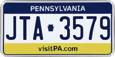 PA license plate JTA3579