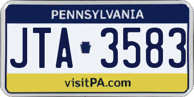 PA license plate JTA3583