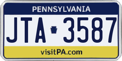 PA license plate JTA3587
