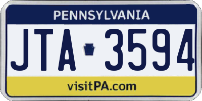 PA license plate JTA3594