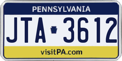 PA license plate JTA3612