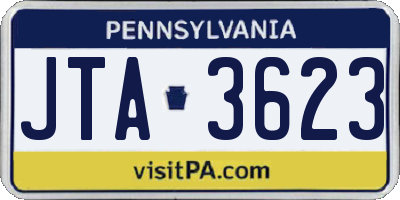 PA license plate JTA3623