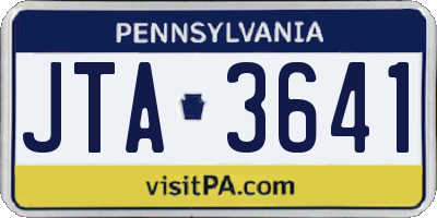 PA license plate JTA3641