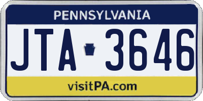 PA license plate JTA3646