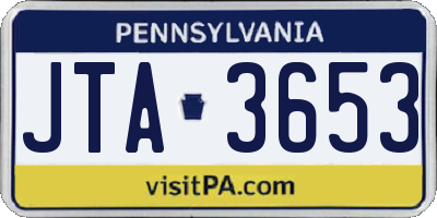 PA license plate JTA3653