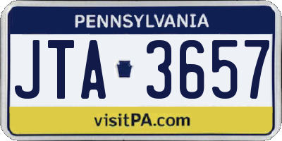 PA license plate JTA3657