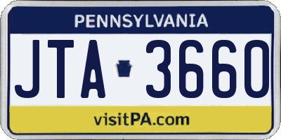 PA license plate JTA3660