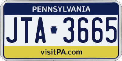 PA license plate JTA3665
