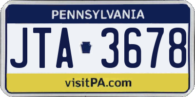 PA license plate JTA3678
