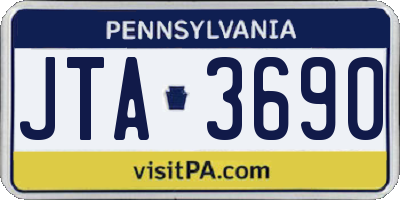 PA license plate JTA3690