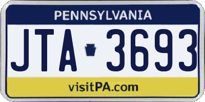 PA license plate JTA3693