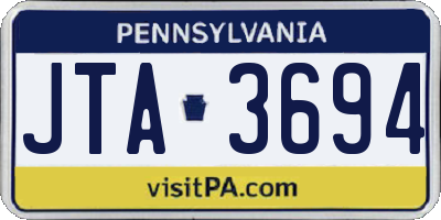PA license plate JTA3694