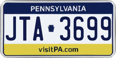 PA license plate JTA3699