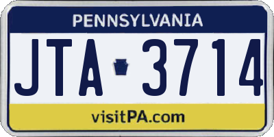 PA license plate JTA3714