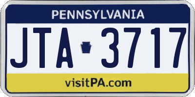 PA license plate JTA3717