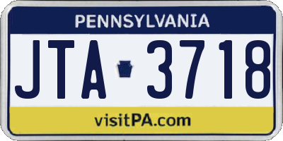 PA license plate JTA3718