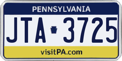 PA license plate JTA3725