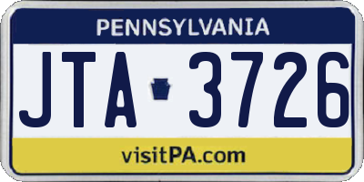 PA license plate JTA3726