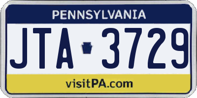 PA license plate JTA3729