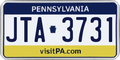 PA license plate JTA3731