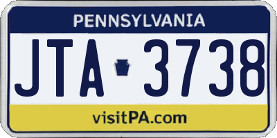 PA license plate JTA3738